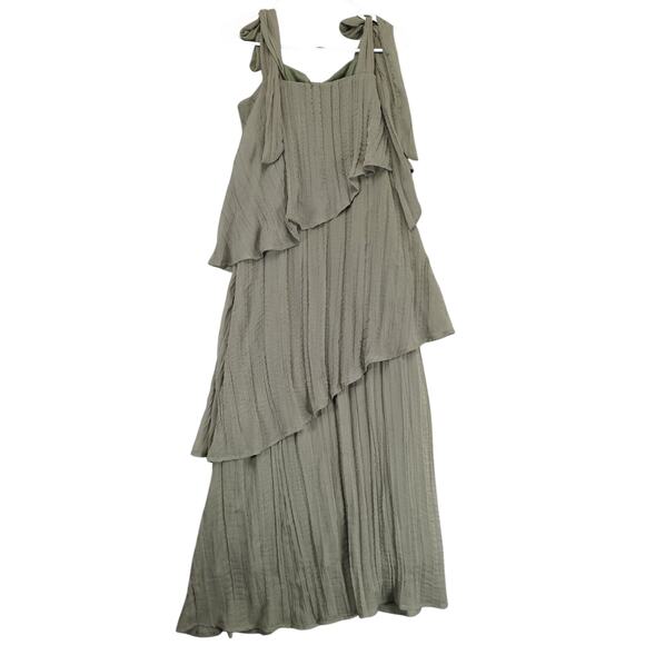 NWT Accent Prone Chiffon Asymmetrical Tiered Layered Maxi Dress M Fairy Grunge - Picture 3 of 6